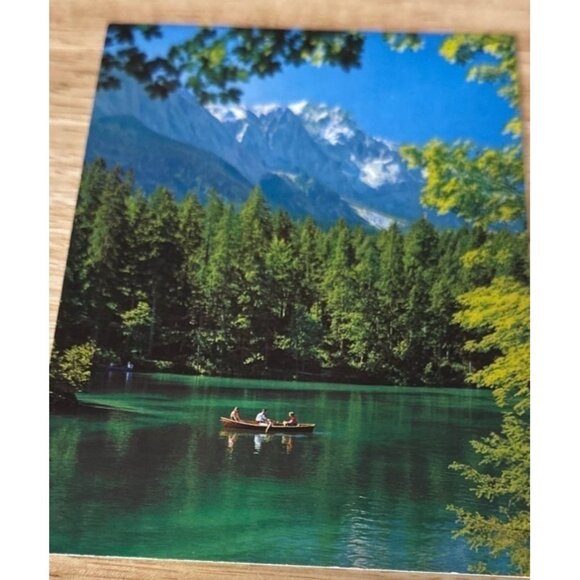 Vintage Huber Postcard Of Lake & Mountain Scenery - Picture 2 of 4